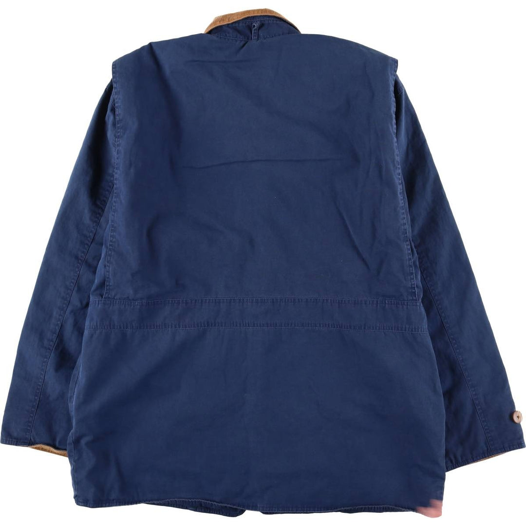 90'S J.Crew hunting jacket, men's size M cotton Navy blue Vintage Second Hand