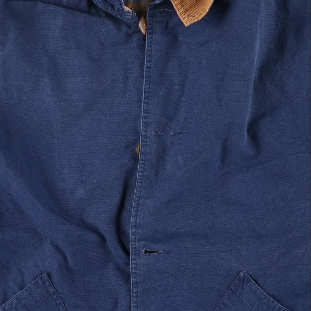 90'S J.Crew hunting jacket, men's size M cotton Navy blue Vintage Second Hand