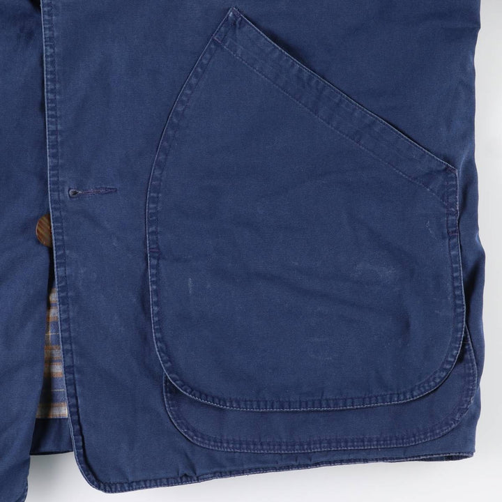 90'S J.Crew hunting jacket, men's size M cotton Navy blue Vintage Second Hand