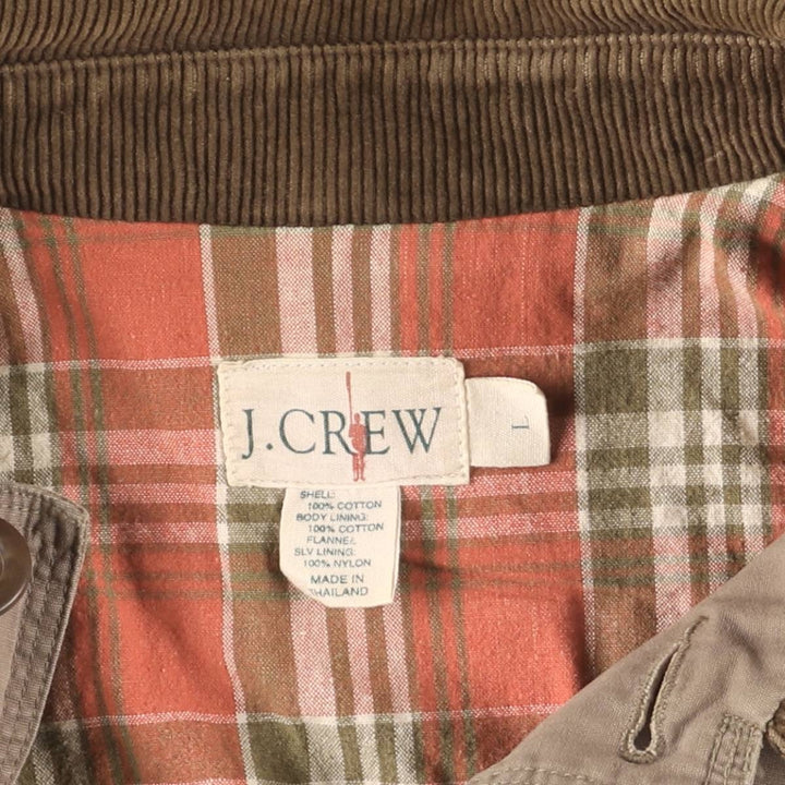 90'S J.Crew Vintage Hunting Jacket, Men's Size L cotton beige type brown Vintage Second Hand