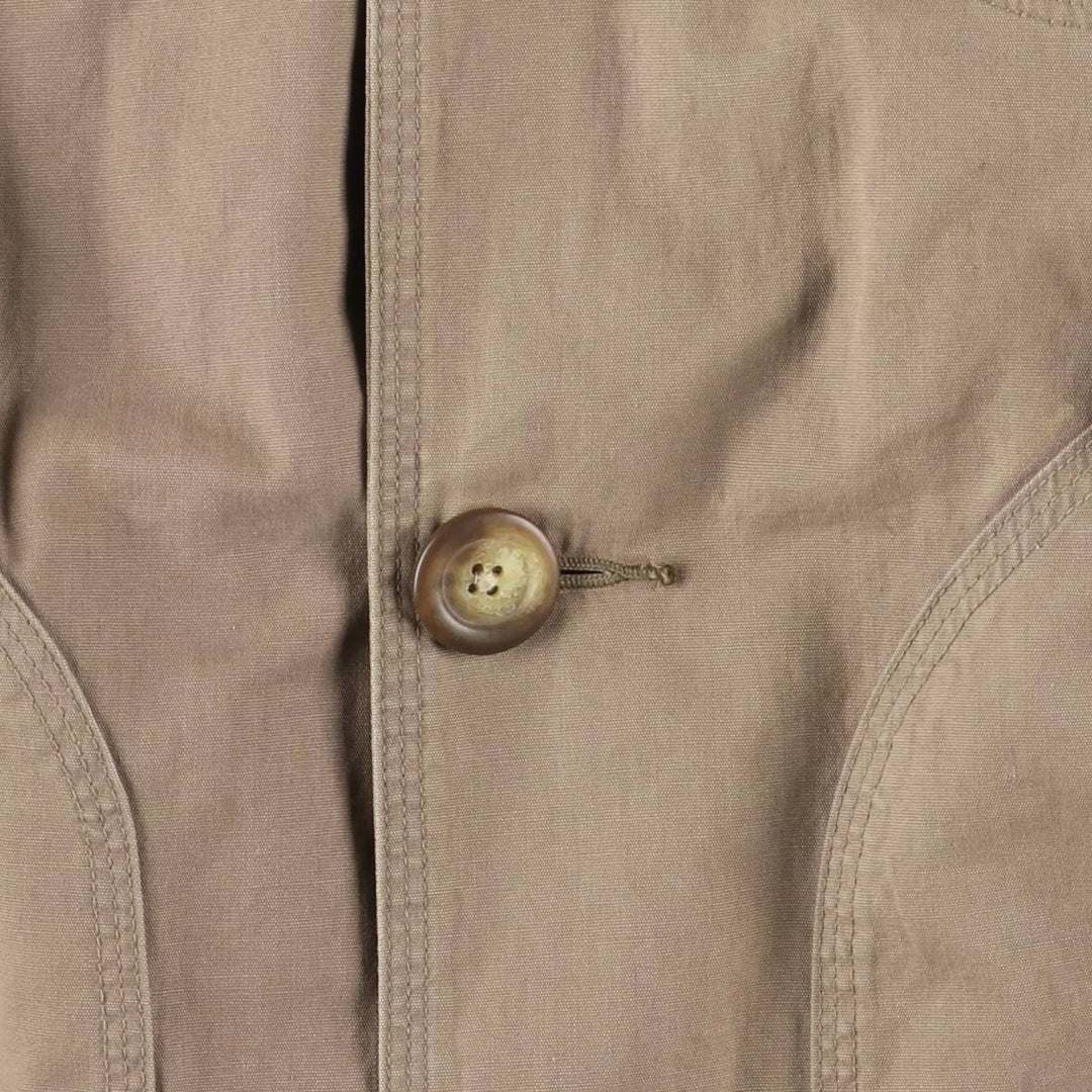 90'S J.Crew Vintage Hunting Jacket, Men's Size L cotton beige type brown Vintage Second Hand