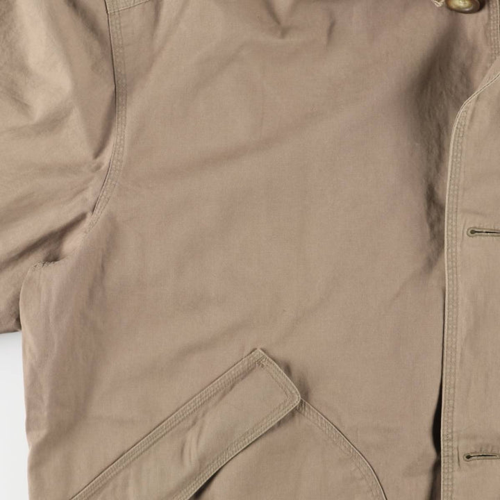 90'S J.Crew Vintage Hunting Jacket, Men's Size L cotton beige type brown Vintage Second Hand