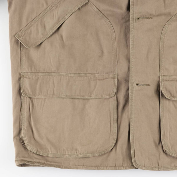 90'S J.Crew Vintage Hunting Jacket, Men's Size L cotton beige type brown Vintage Second Hand