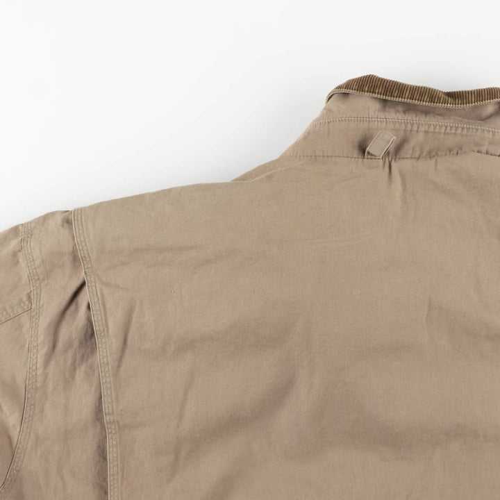 90'S J.Crew Vintage Hunting Jacket, Men's Size L cotton beige type brown Vintage Second Hand