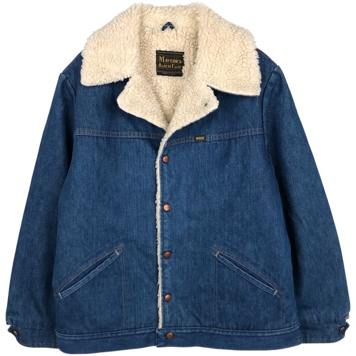 1970'S Maverick 3JL55NV Denim Jacket, Lunch Coat, Made in USA, Men's XL, Vintage cotton blue type Vintage Second Hand