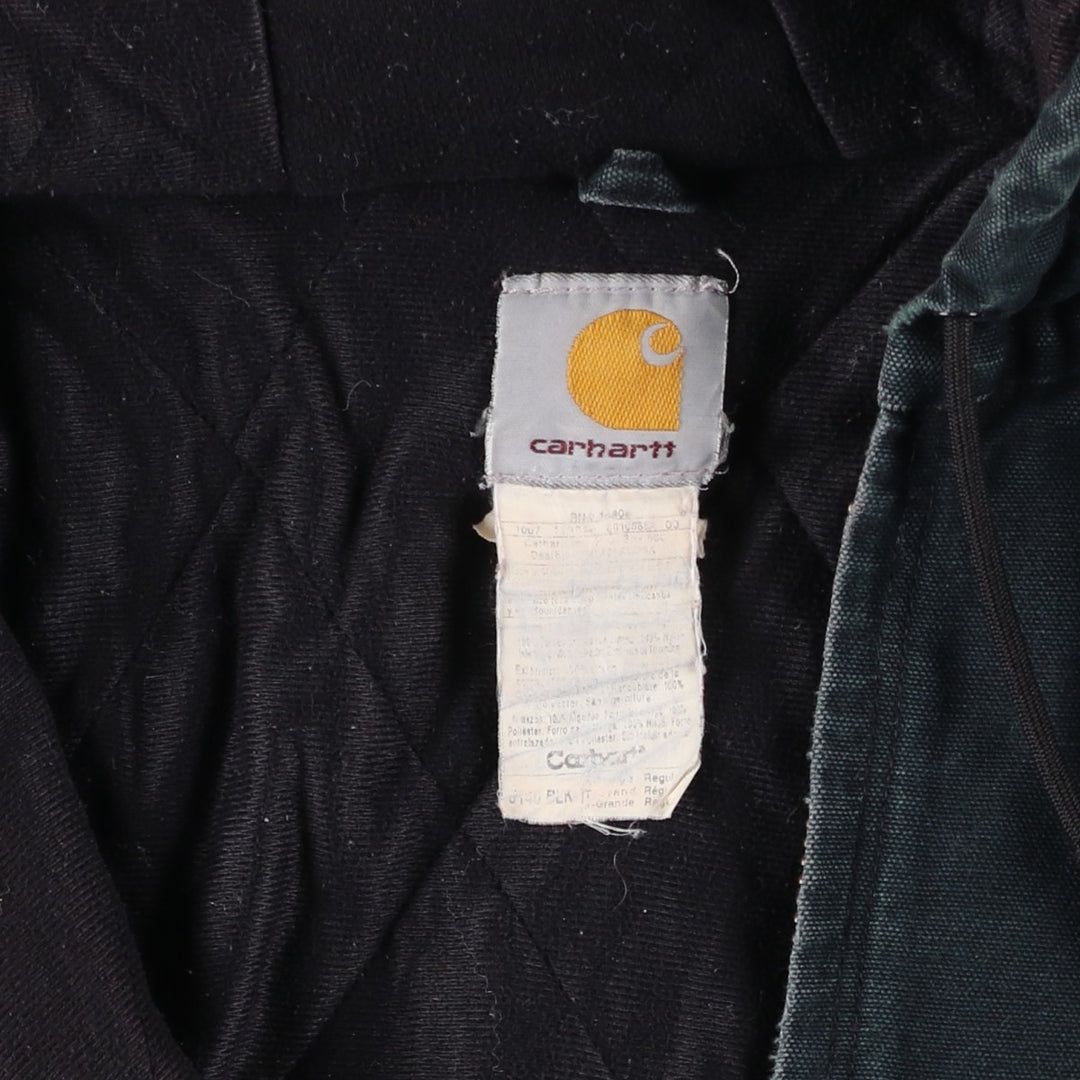 2000'S Carhartt Active Jacket, Padded Duck Full Zip Hoodie, Men's Size XL unclear black type Vintage Second Hand