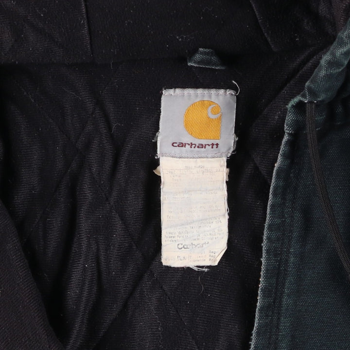 2000'S Carhartt Active Jacket, Padded Duck Full Zip Hoodie, Men's Size XL unclear black type Vintage Second Hand