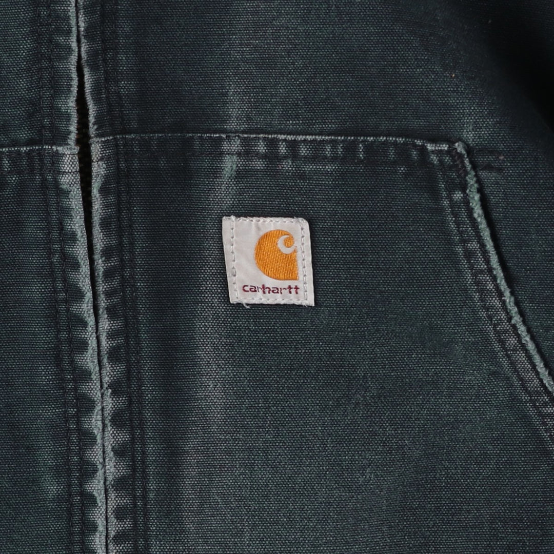 2000'S Carhartt Active Jacket, Padded Duck Full Zip Hoodie, Men's Size XL unclear black type Vintage Second Hand