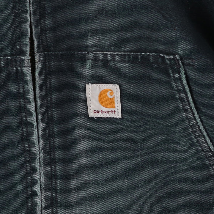 2000'S Carhartt Active Jacket, Padded Duck Full Zip Hoodie, Men's Size XL unclear black type Vintage Second Hand