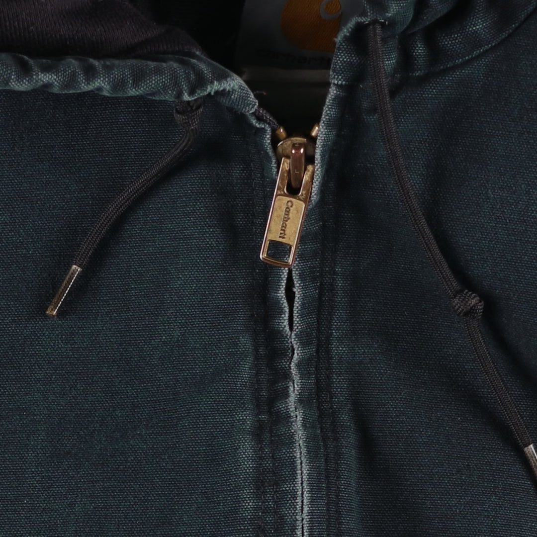 2000'S Carhartt Active Jacket, Padded Duck Full Zip Hoodie, Men's Size XL unclear black type Vintage Second Hand