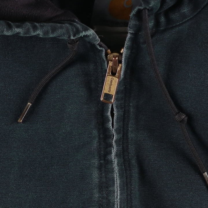 2000'S Carhartt Active Jacket, Padded Duck Full Zip Hoodie, Men's Size XL unclear black type Vintage Second Hand