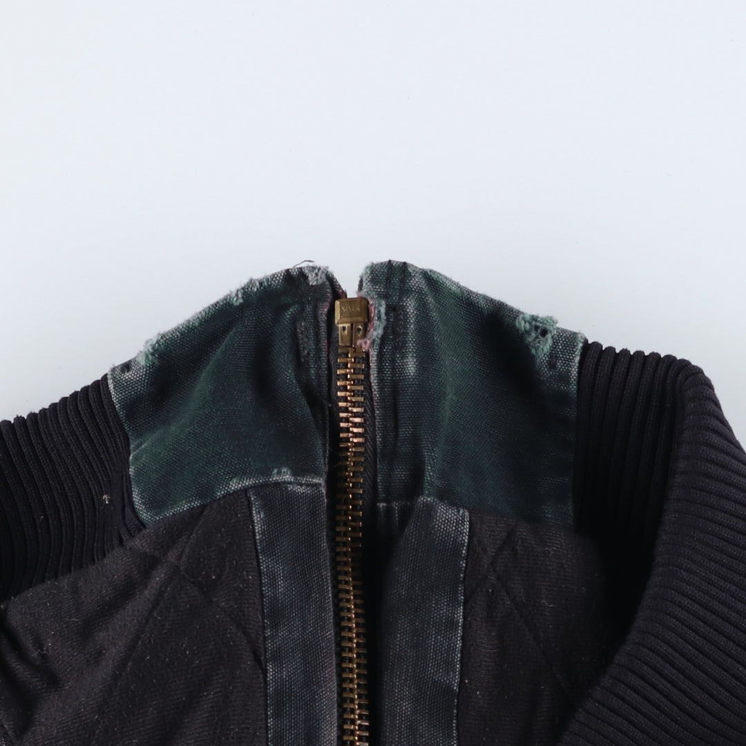 2000'S Carhartt Active Jacket, Padded Duck Full Zip Hoodie, Men's Size XL unclear black type Vintage Second Hand
