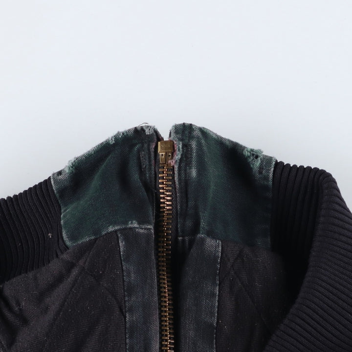 2000'S Carhartt Active Jacket, Padded Duck Full Zip Hoodie, Men's Size XL unclear black type Vintage Second Hand