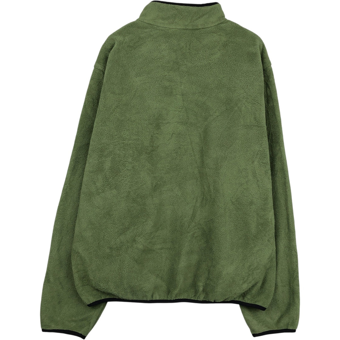 90'S LLBean Half-Snap Fleece Pullover, Men's XL, Vintage polyester green type yellow green Vintage Second Hand