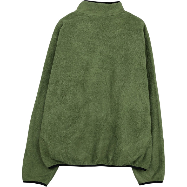 90'S LLBean Half-Snap Fleece Pullover, Men's XL, Vintage polyester green type yellow green Vintage Second Hand
