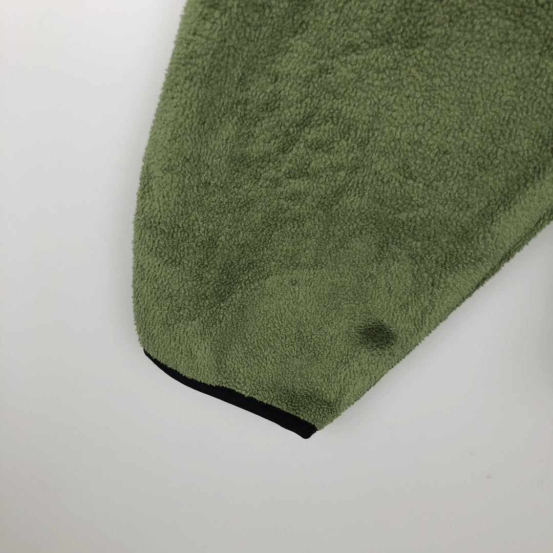 90'S LLBean Half-Snap Fleece Pullover, Men's XL, Vintage polyester green type yellow green Vintage Second Hand