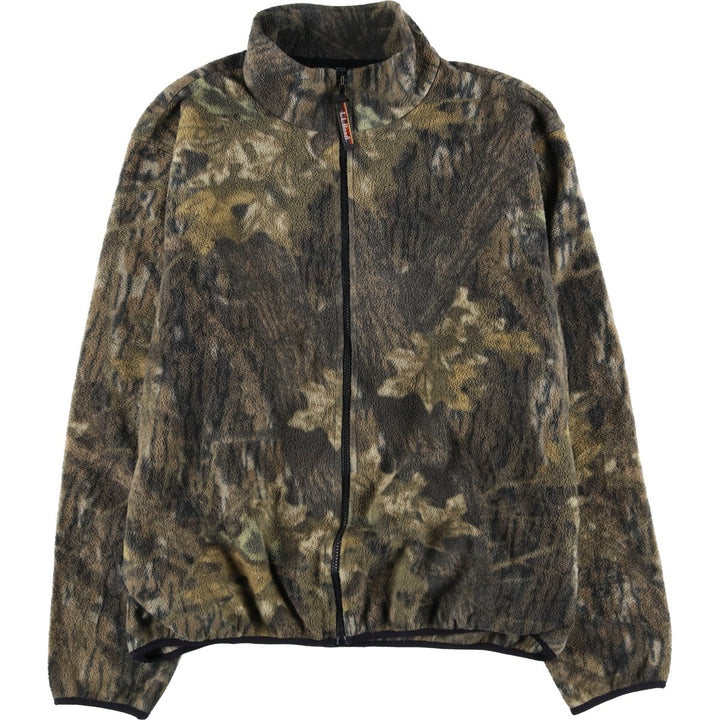 90s-00'S LLBean Realtree Camo Fleece Jacket, Made in USA, Men's XL, Vintage polyester Khaki type brown Vintage Second Hand