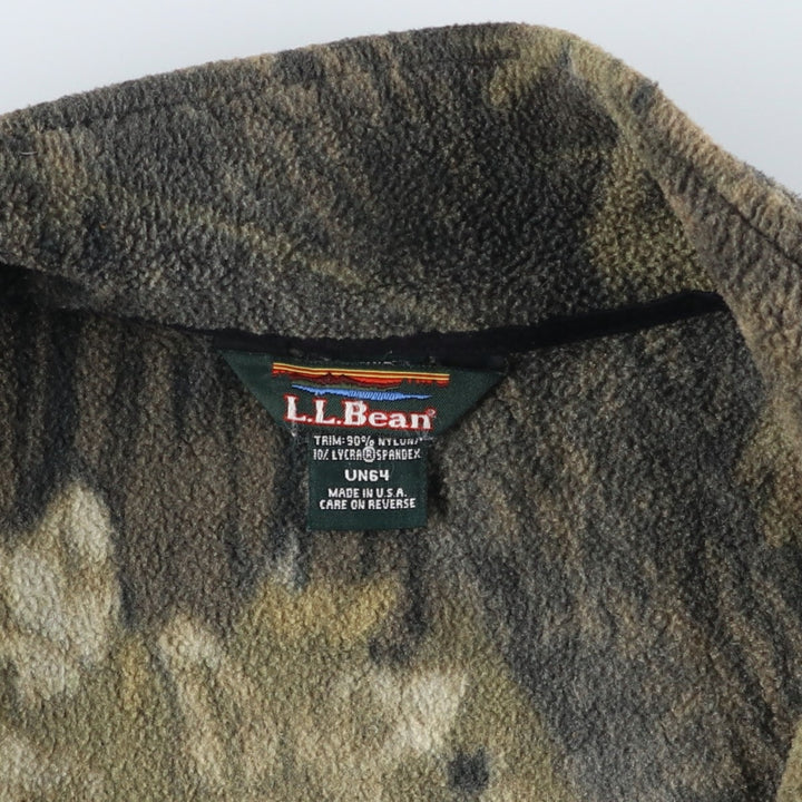 90s-00'S LLBean Realtree Camo Fleece Jacket, Made in USA, Men's XL, Vintage polyester Khaki type brown Vintage Second Hand