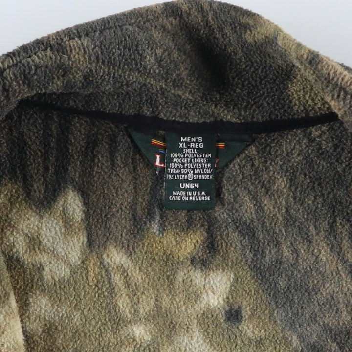 90s-00'S LLBean Realtree Camo Fleece Jacket, Made in USA, Men's XL, Vintage polyester Khaki type brown Vintage Second Hand