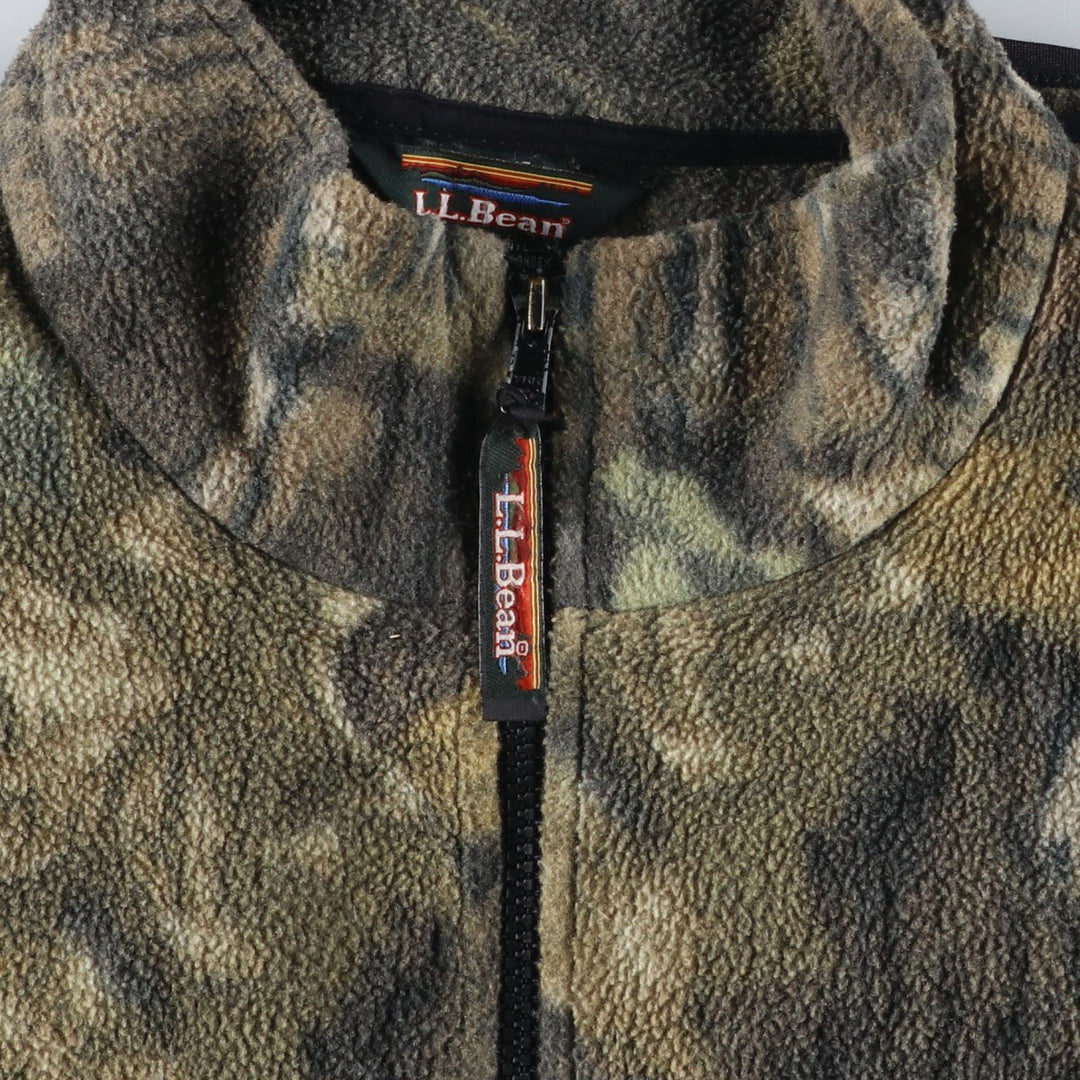 90s-00'S LLBean Realtree Camo Fleece Jacket, Made in USA, Men's XL, Vintage polyester Khaki type brown Vintage Second Hand