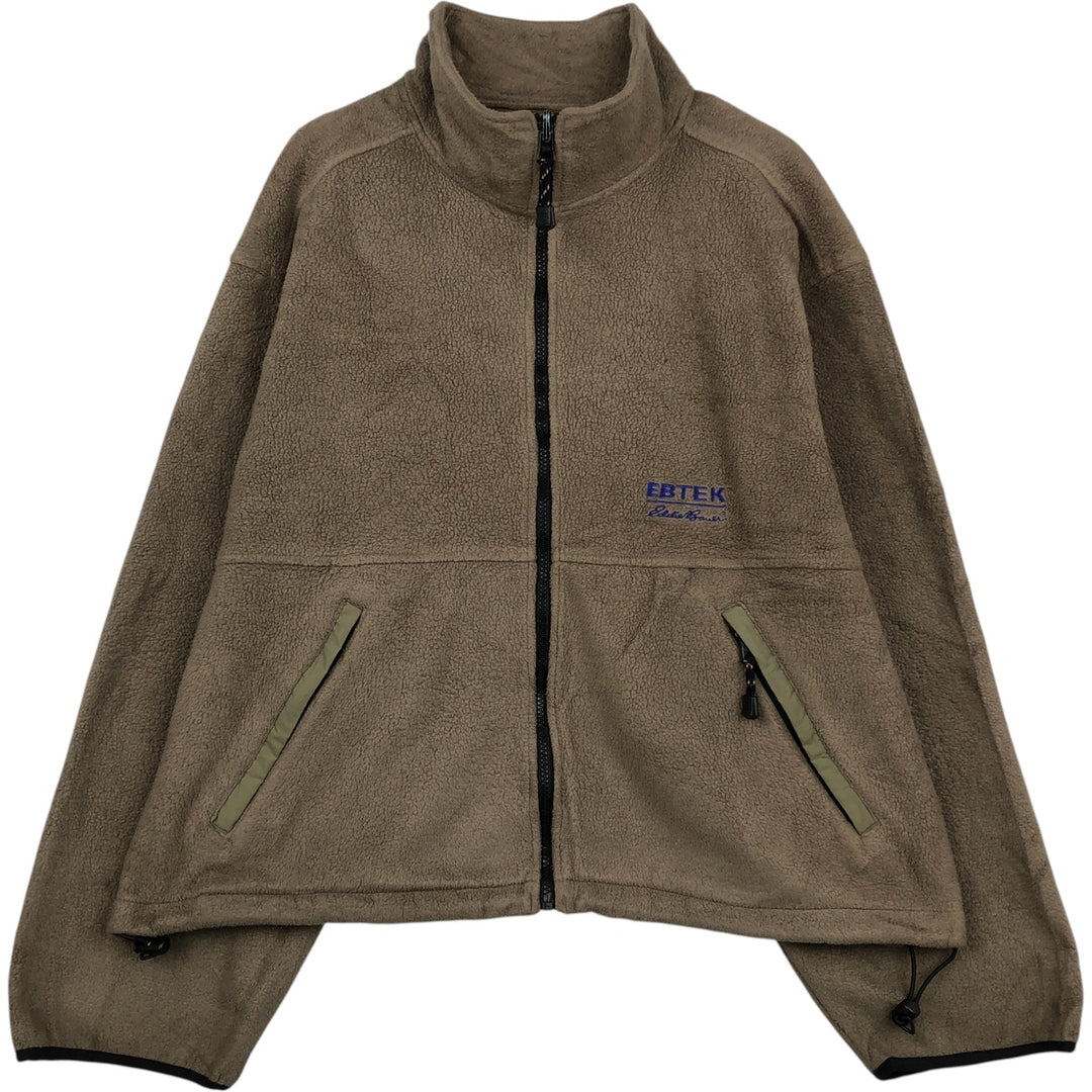 Vintage 90'S Eddie Bauer EBTEK fleece jacket, made in the USA, size L, men's polyester Beige type Vintage Second Hand