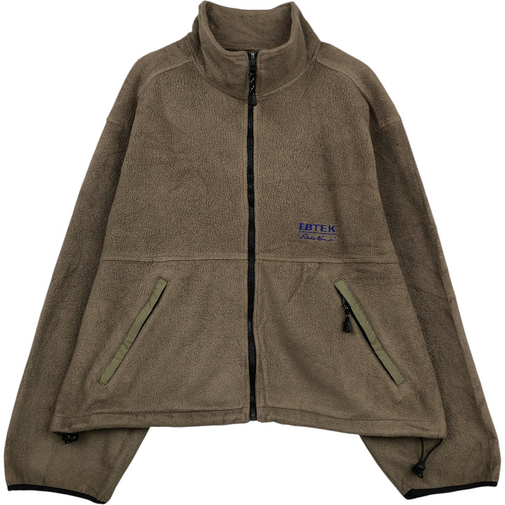 Vintage 90'S Eddie Bauer EBTEK fleece jacket, made in the USA, size L, men's polyester Beige type Vintage Second Hand
