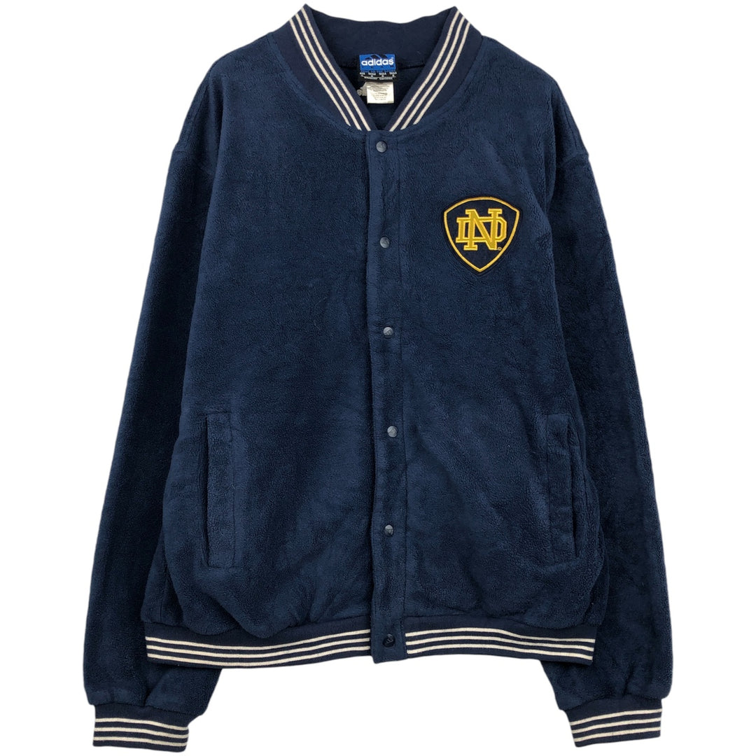Adidas Team Notre Dame University Fleece Jacket, Men's Size L polyester navy blue type Vintage Second Hand