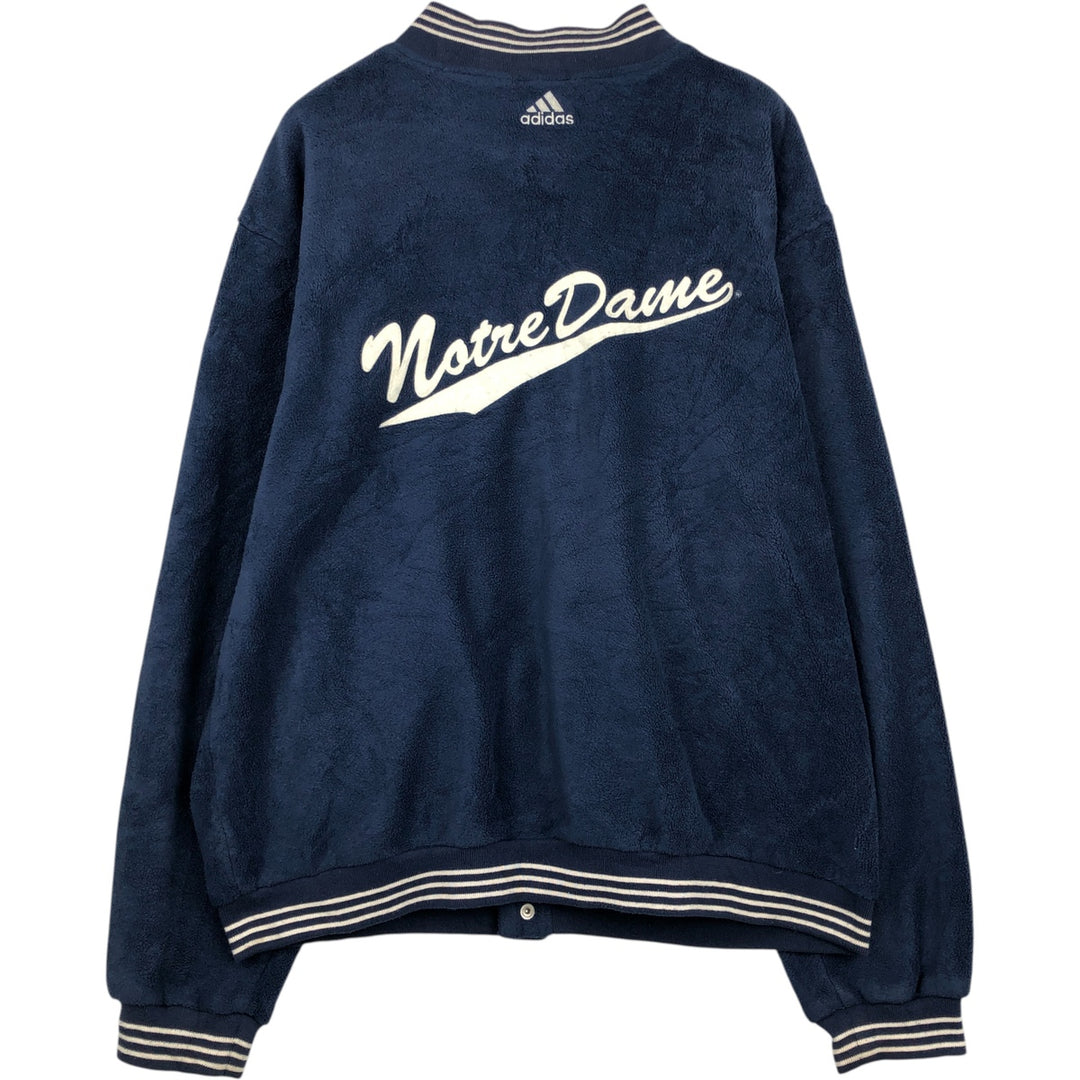 Adidas Team Notre Dame University Fleece Jacket, Men's Size L polyester navy blue type Vintage Second Hand