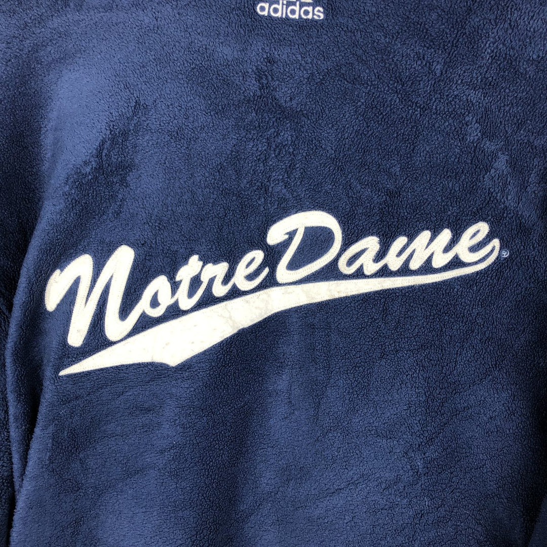 Adidas Team Notre Dame University Fleece Jacket, Men's Size L polyester navy blue type Vintage Second Hand