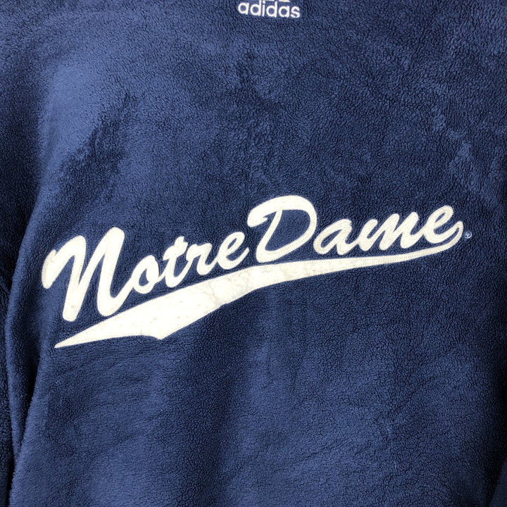 Adidas Team Notre Dame University Fleece Jacket, Men's Size L polyester navy blue type Vintage Second Hand