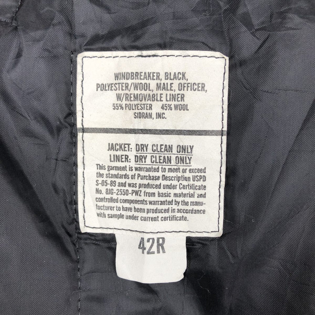 1980'S Military Officer Jacket, Size 42R, Men's L polyester black type Vintage Second Hand