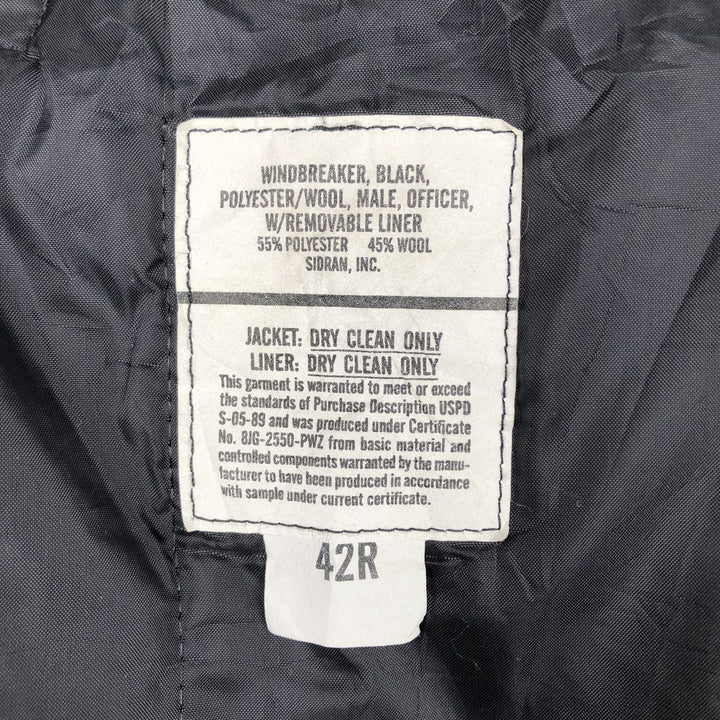 1980'S Military Officer Jacket, Size 42R, Men's L polyester black type Vintage Second Hand