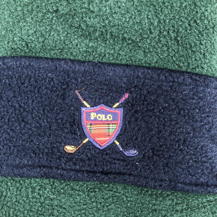 90s-00'S Ralph Lauren POLO GOLF Swing Top Fleece Jacket, Men's Size XL polyester Green type dark green Vintage Second Hand