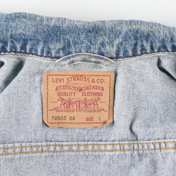 90'S Levi's 70503-0216 denim jacket, denim jacket, men's size L, vintage cotton blue type Vintage Second Hand