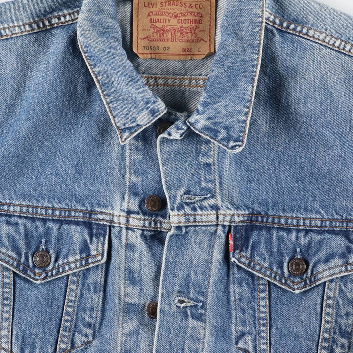 90'S Levi's 70503-0216 denim jacket, denim jacket, men's size L, vintage cotton blue type Vintage Second Hand