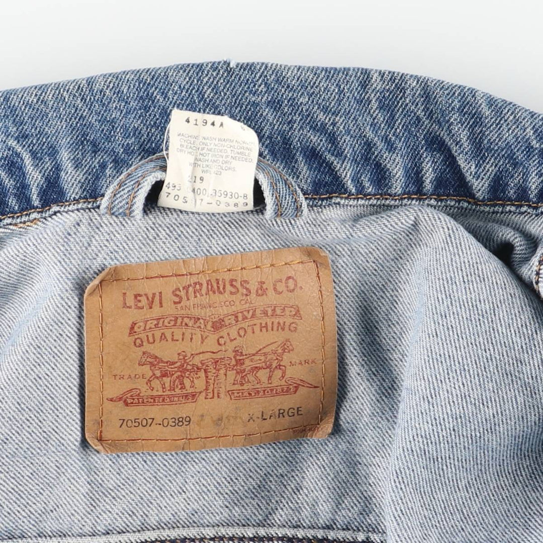 2000'S Levi's 70507-0389 Denim Jacket, Men's Size XL cotton blue type Vintage Second Hand