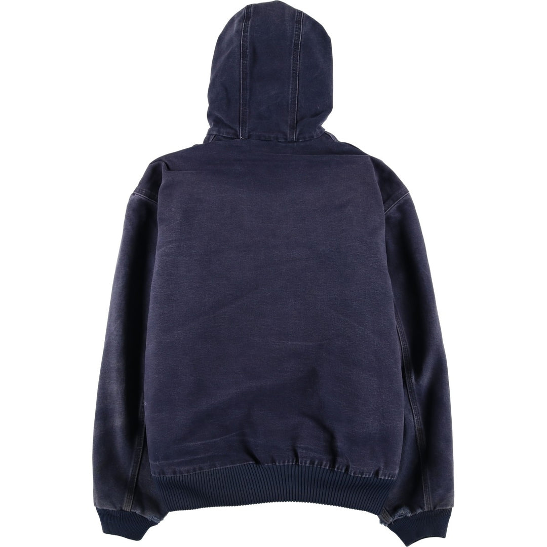 00'S Carhartt Active Jacket Duck Full Zip Parka Men's L size cotton navy blue type Vintage Second Hand