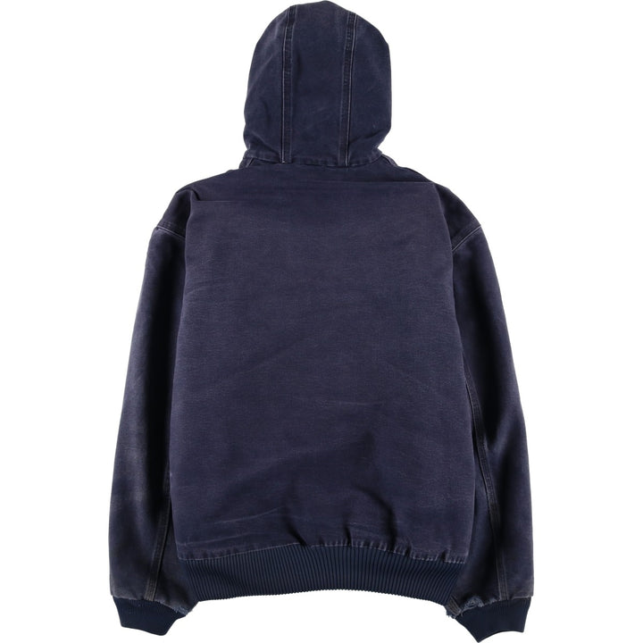 00'S Carhartt Active Jacket Duck Full Zip Parka Men's L size cotton navy blue type Vintage Second Hand