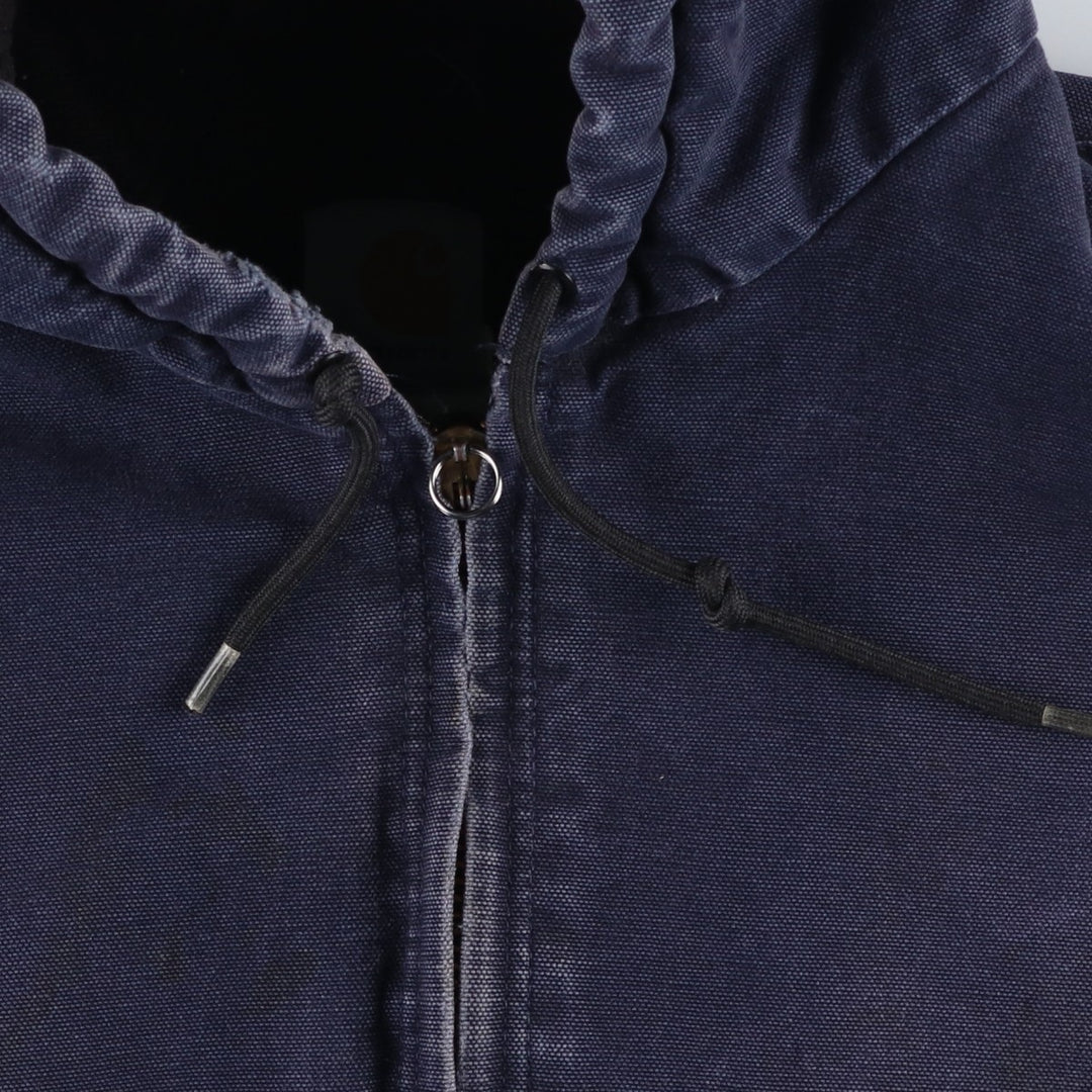 00'S Carhartt Active Jacket Duck Full Zip Parka Men's L size cotton navy blue type Vintage Second Hand
