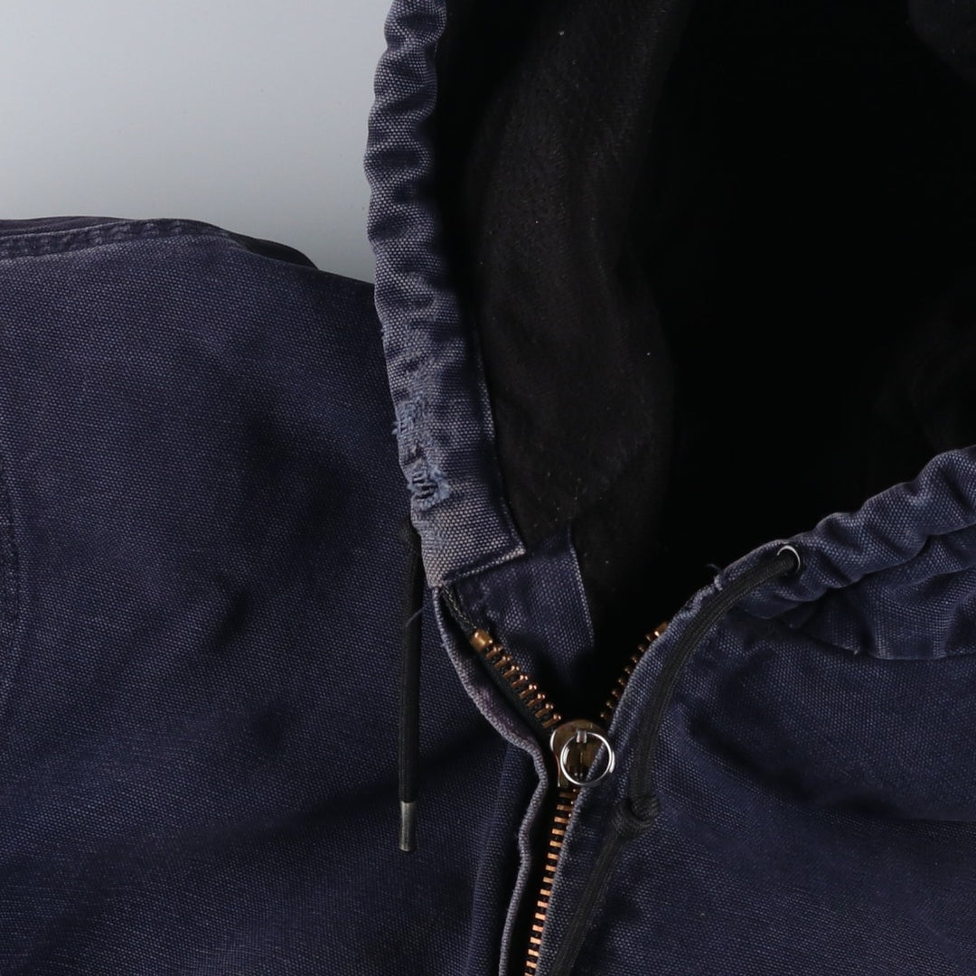 00'S Carhartt Active Jacket Duck Full Zip Parka Men's L size cotton navy blue type Vintage Second Hand