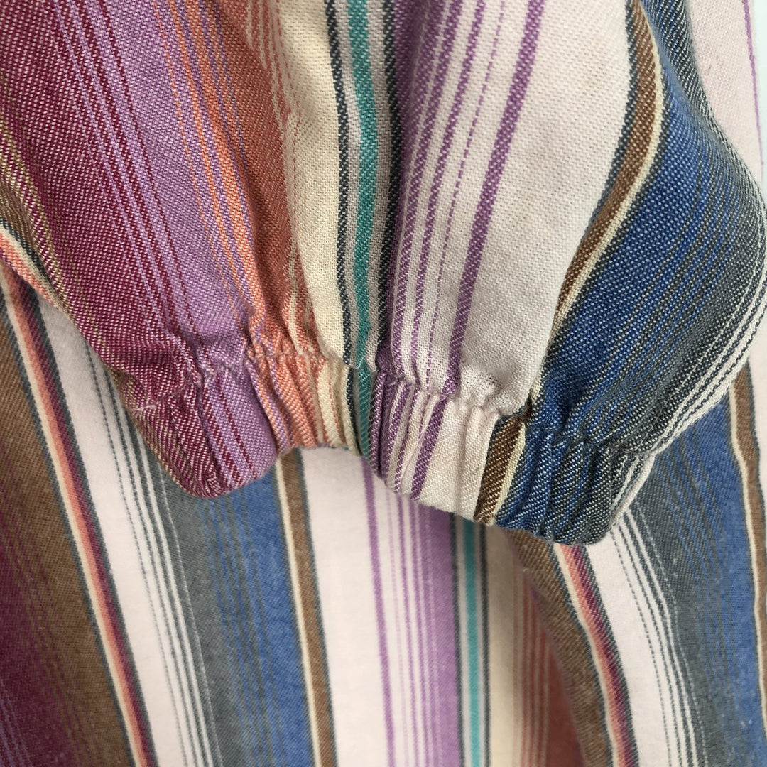Vintage 90'S No Fear Stripe Pattern Multi-Stripe Half-Snap Cotton Hoodie, Made in USA, Men's Size Medium cotton pink type Vintage Second Hand