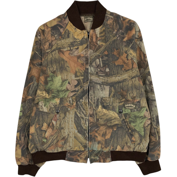 SPARTAN Camouflage Pattern Realtree Camo Polyester/Cotton Blouson, Men's Size Medium cotton brown type Vintage Second Hand