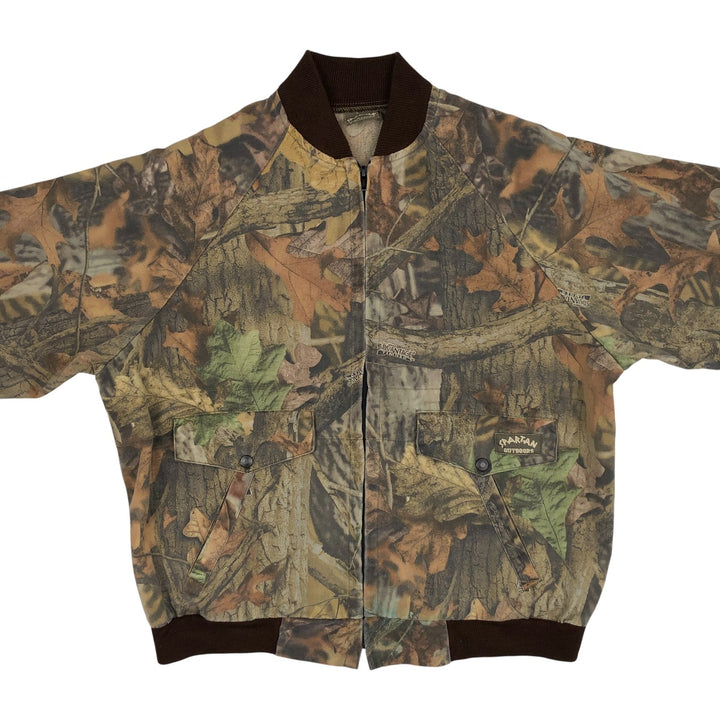 SPARTAN Camouflage Pattern Realtree Camo Polyester/Cotton Blouson, Men's Size Medium cotton brown type Vintage Second Hand