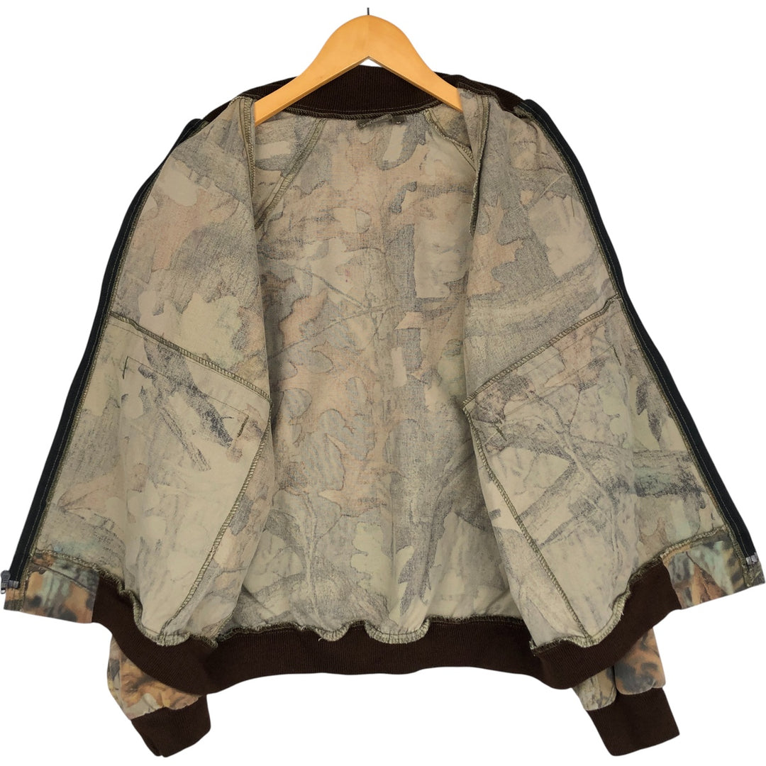 SPARTAN Camouflage Pattern Realtree Camo Polyester/Cotton Blouson, Men's Size Medium cotton brown type Vintage Second Hand