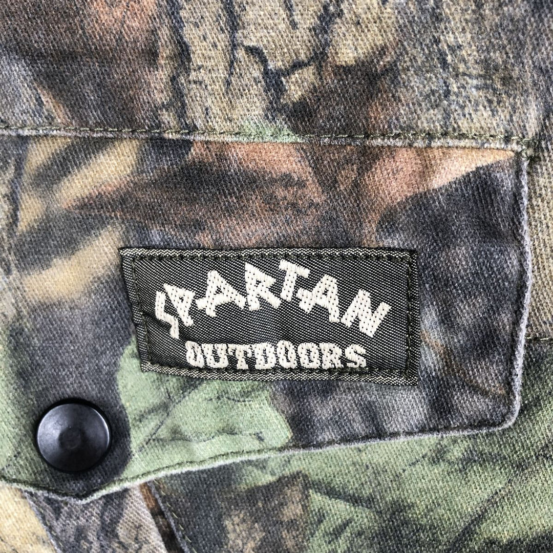 SPARTAN Camouflage Pattern Realtree Camo Polyester/Cotton Blouson, Men's Size Medium cotton brown type Vintage Second Hand