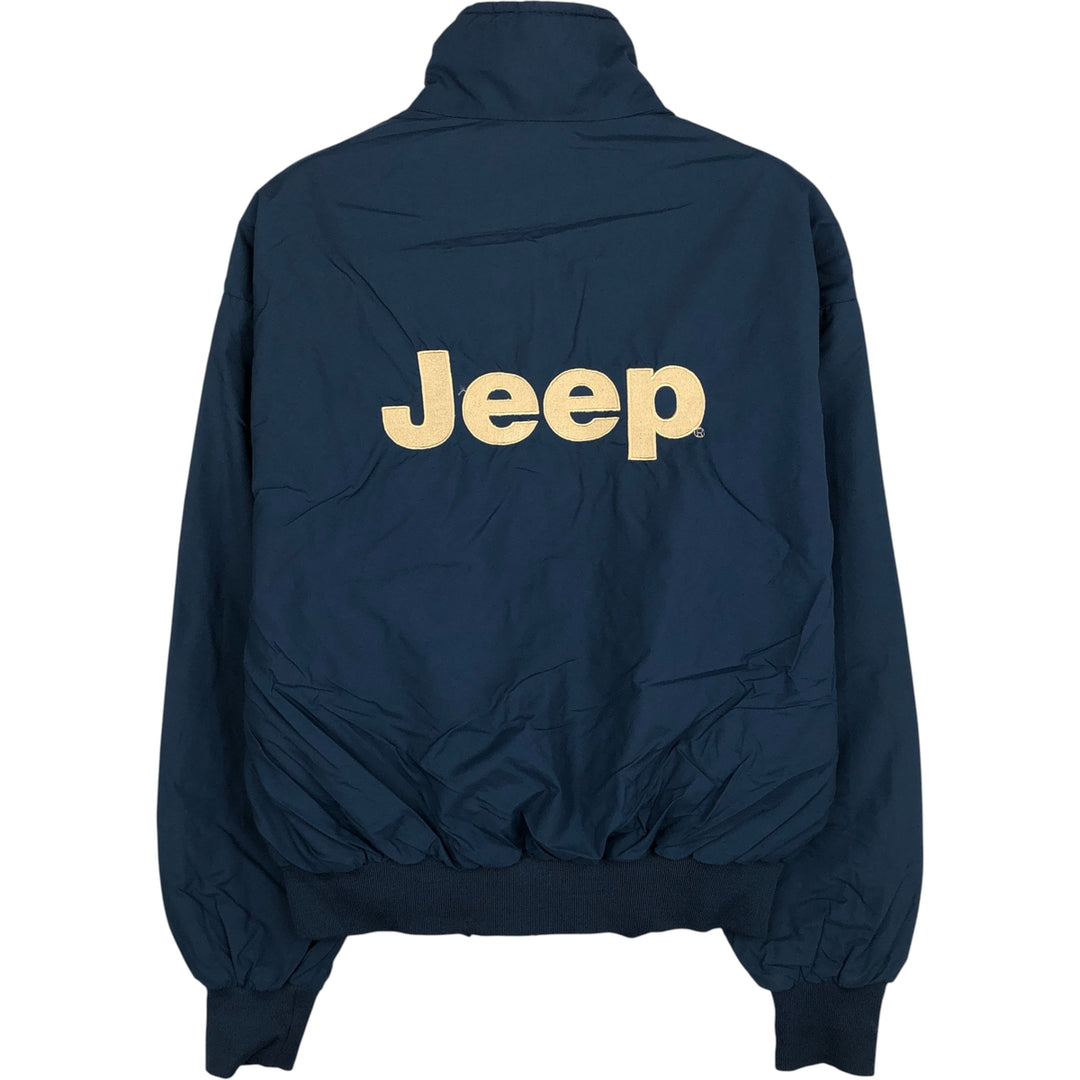 DESIGNS UNLIMITED JEEP Reversible Blouson, Made in USA, Men's Size L Nylon navy blue type Vintage Second Hand