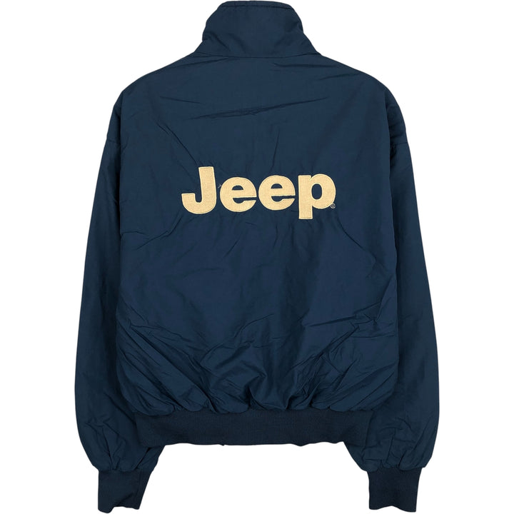 DESIGNS UNLIMITED JEEP Reversible Blouson, Made in USA, Men's Size L Nylon navy blue type Vintage Second Hand