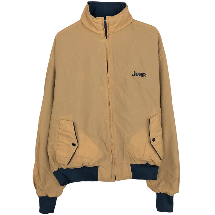 DESIGNS UNLIMITED JEEP Reversible Blouson, Made in USA, Men's Size L Nylon navy blue type Vintage Second Hand