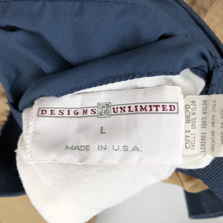 DESIGNS UNLIMITED JEEP Reversible Blouson, Made in USA, Men's Size L Nylon navy blue type Vintage Second Hand