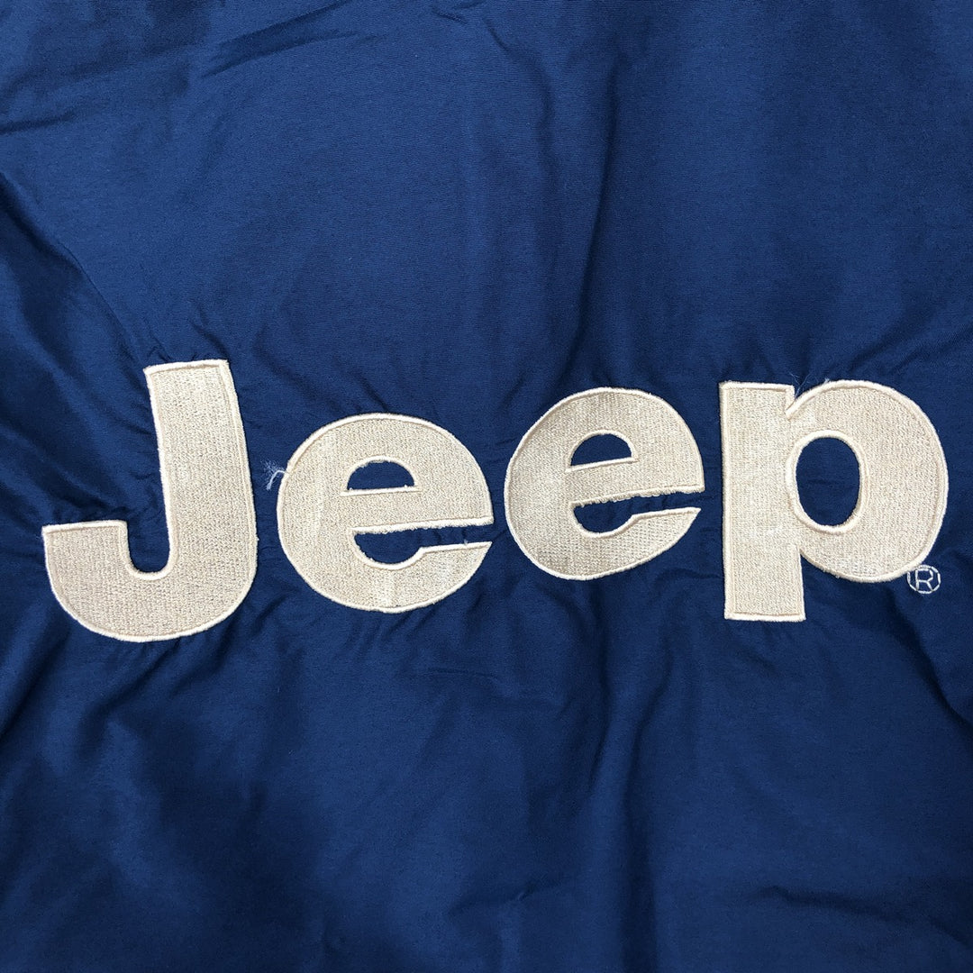 DESIGNS UNLIMITED JEEP Reversible Blouson, Made in USA, Men's Size L Nylon navy blue type Vintage Second Hand